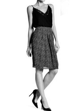 KASPER | 12 | Polka Dot Vintage Lightweight Flounce Cocktail Lined Skirt